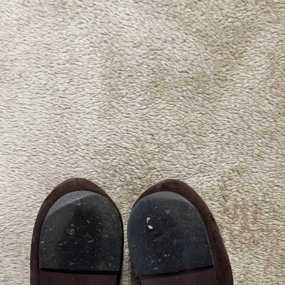 J. Crew Women's Trendy Stella Dark Brown Pom Pom Suede Loafers - Picture 9 of 11